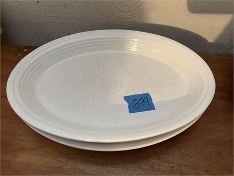 White Fiesta Dinnerware Platters (2)