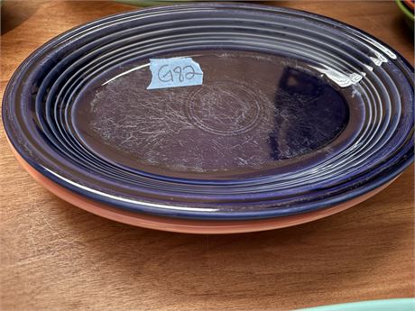 Fiesta Dinnerware Platters (2), Blue, Orange