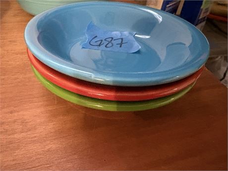 Homer Laughlin China Fiesta Saucer Bowls (3)