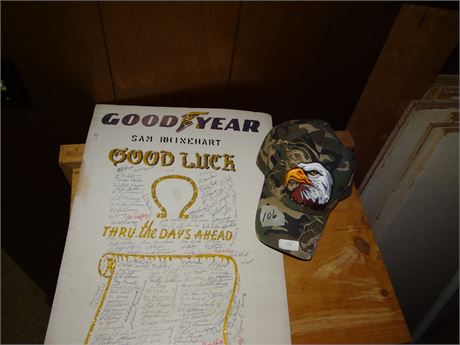 Goodyear Poster and Hat  Basement