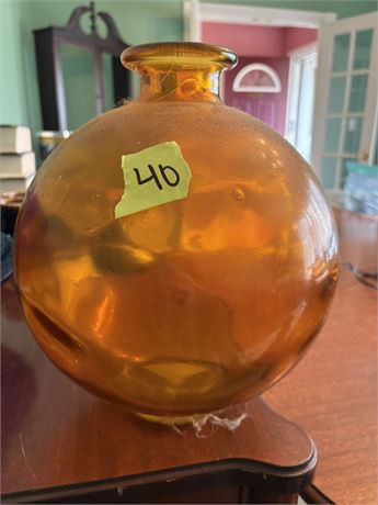 Large Heavy Glass Vase