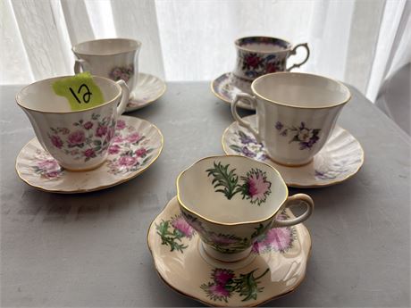 Vintage Tea Cups and Saucers, Elijah Brain Foley China, Lefton, Queen's
