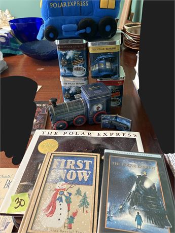 Polar Express Lot, Tins, Book, DVD, Tree Ornament