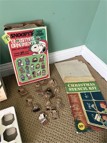 Vintage Snoopy Ornaments and Stencil Kit