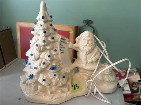 Vintage Lighted Musical Tree with Santa