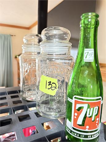 Planter Peanuts Jars, 7UP Bottle