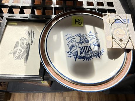Collectible Salem Stoneware Plate, Art