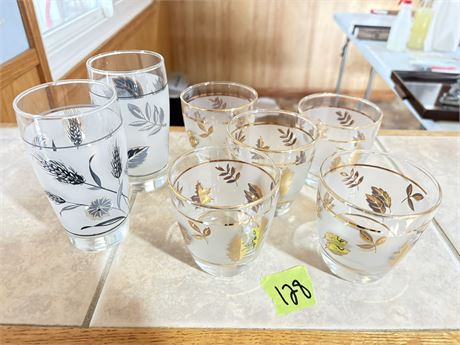 Vintage "Golden Foliage" Glassware