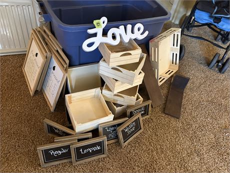 Wood Boxes and Signs