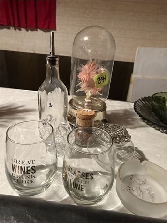 Glasses, Vintage Ashtray, Decor