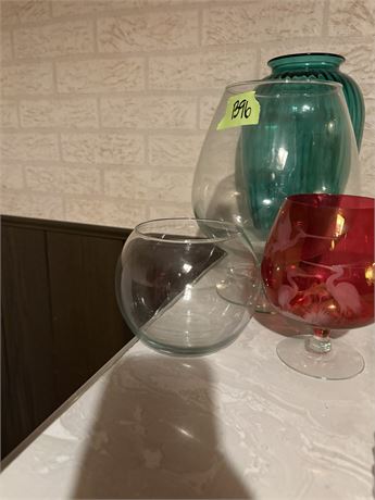 Glass Vases, Etched Glass