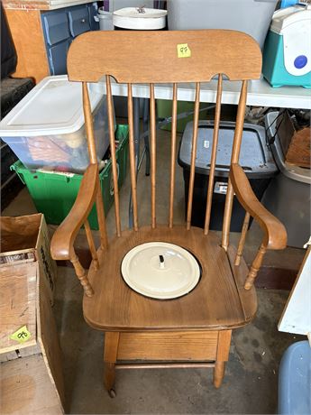 Vintage Wooden Commode Chair