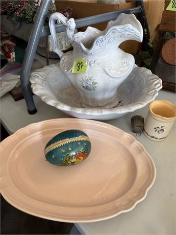 Basin and Bowl, Plate, Vintage Egg