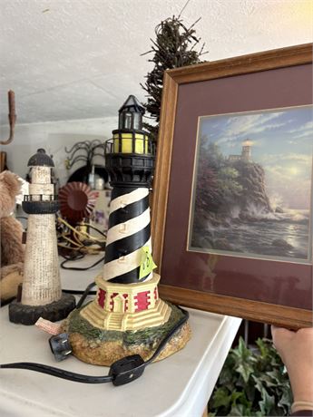 Lighthouse Lamp and Decor, Wall Art