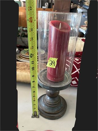 Candle Holder and Red Battery Candle
