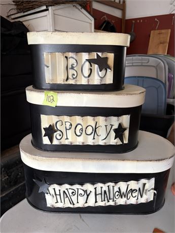 Metal Halloween Containers