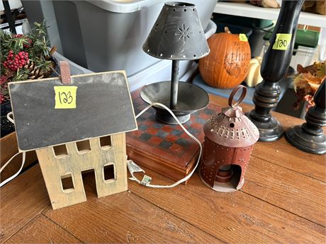 Lighted House, Candle Holders