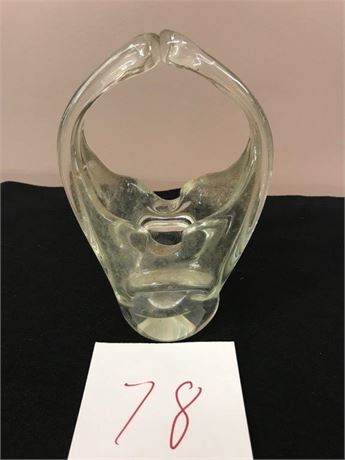 Vintage Murano? Hand Blown Clear Glass Basket