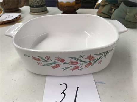 Corning Ware Rose Marie Pink Tulip Dish