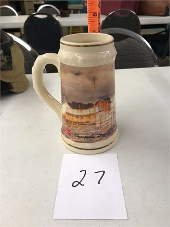 1991 Budweiser Chesapeake Bay Storm Over Rock Hall Stein Mug