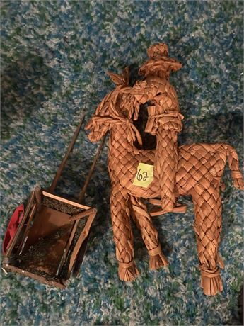 Vintage Mexican Folk Art Woven Figure