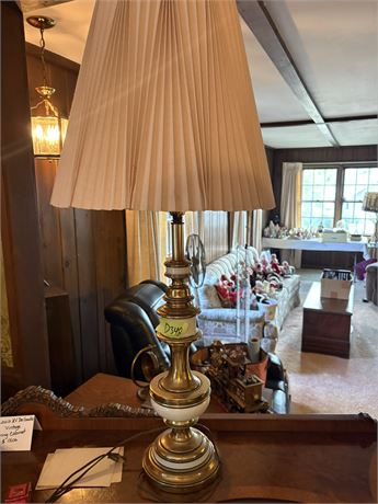 Vintage Brass and Enamel Lamp