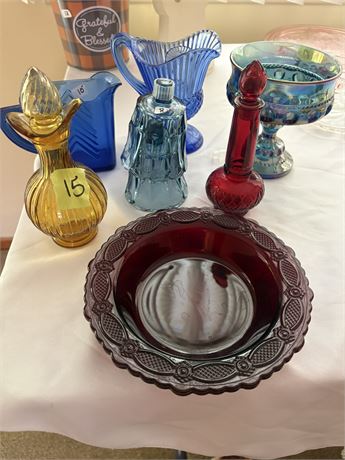 Glass Decor, Carnival Glass Compote on Pedestal