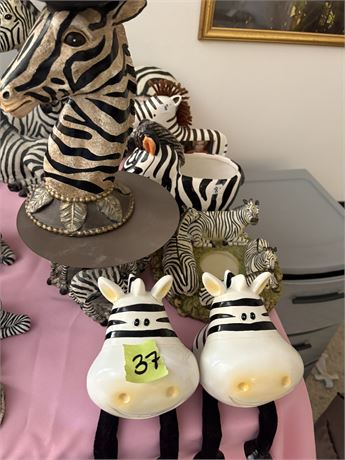 Zebra Decor, Candle Holders, Candle and Dish