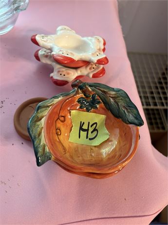 Small Dishes, Pumpkins, Santa