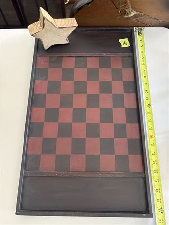 Wood Checker Board and Star