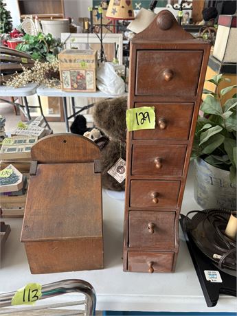Wooden Spice Rack Drawers, Flip Top Wood Box