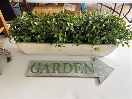 Plant Decor and Sign
