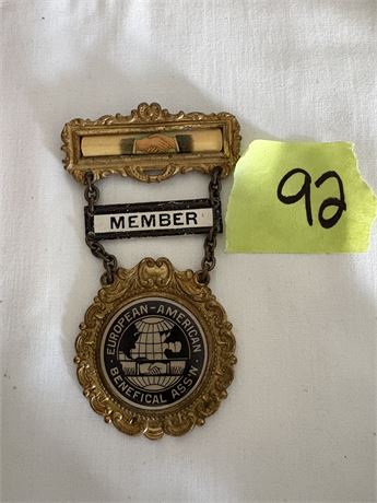 Antique European-American Beneficial Association Badge