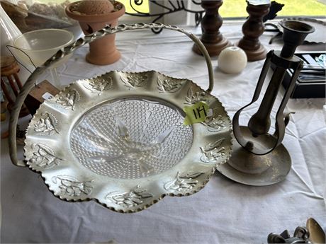 Vintage Dish and Candlestick