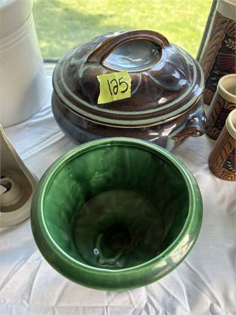 Bill Campbell Porcelain Bowl and Green Vase