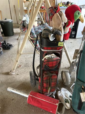 Golf Clubs, Cart, Shoes