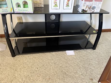 Black Glass TV Stand