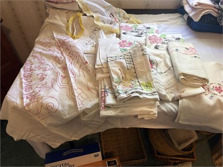 Vintage Hand-Embroidered Linens