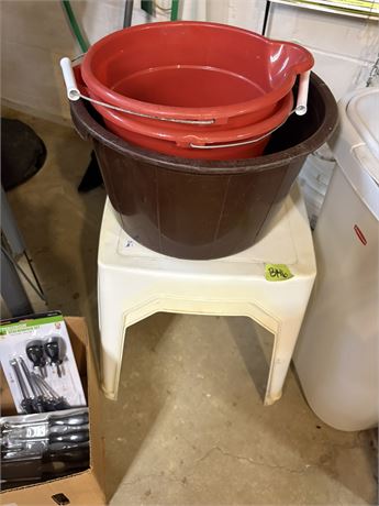 Stool and Buckets