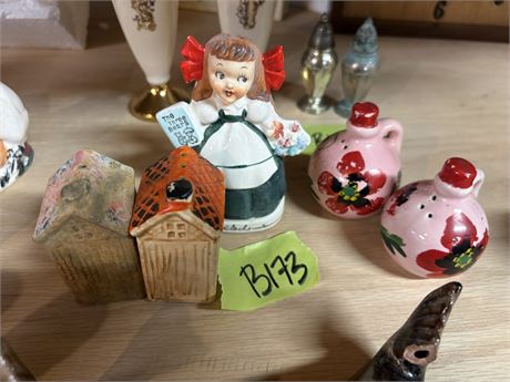 Salt & Pepper, Girl and Houses, Flower Jugs