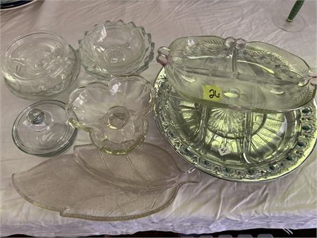 Glass Serving Dishes Relish Trays, Bowls