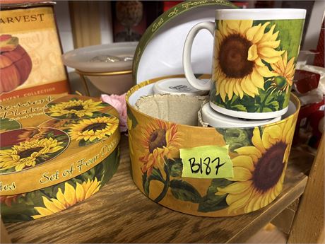 Sunflower Mugs and Plates, Cracker Barrel