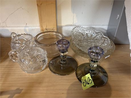Glass Dishes and Candlesticks