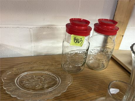 Glass Jars and Plate