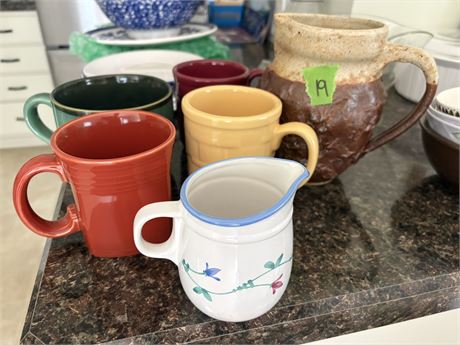 Mugs, Pitcher, Longaberger Pottery