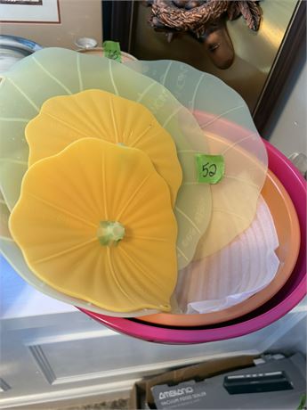 Charles Viancin Silicone Lids and Large Plastic Bowls
