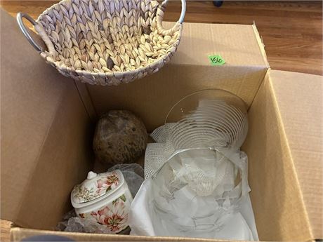 Glass Bowls, Baskets, Teapot