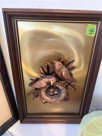 Vintage Copperama 3D Bird Nest Art