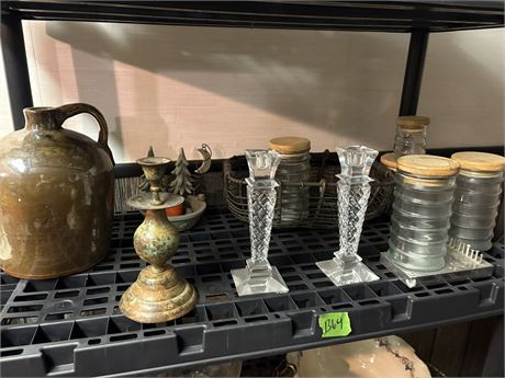 Decor Lot, Jug, Candlesticks