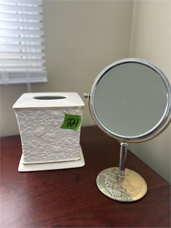 Mirror and Tissue Box